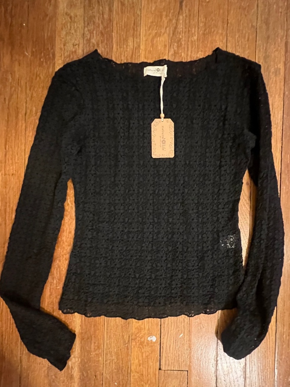 Black Lace Whimsigoth Layering Top- Natural Life Sz Small NWT - Picture 6 of 9